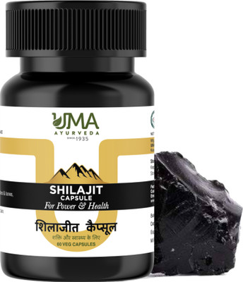 Uma Ayurveda Shilajit Capsule 60 Caps Useful in Diabetes Male Disorders(60 Capsules)