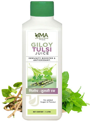 Uma Ayurveda Giloy Tulsi 1000 ml Useful in General Wellness Fever, Immunity Booster(1000 ml)