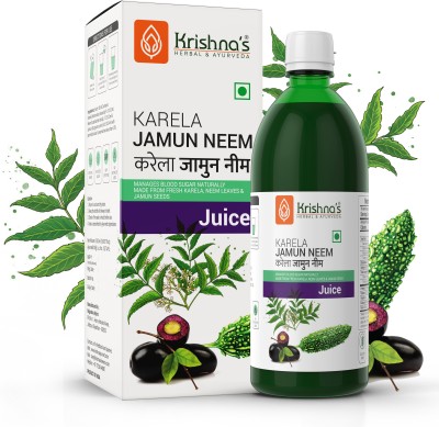 Krishna's Herbal & Ayurveda Karela, Jamun and Neem Mix Juice | Improves Digestion | Natural Blood Purifier