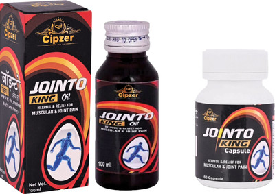CIPZER Jointo King Combo For Joint, Knee, Elbow, Ankle & Arthritis 60 Capsules +100ML(Pack of 2, 100 ml, 60 Capsules)