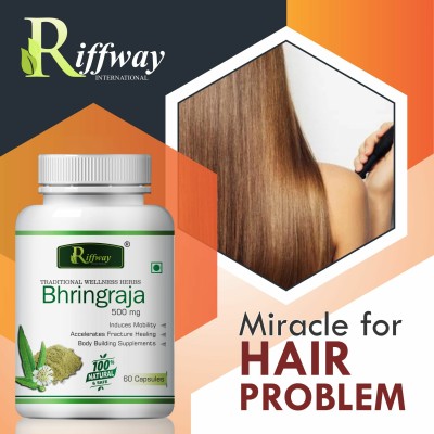 Riffway Bhringraja Natural Dava Hair Capsule For Black Silky-Shiny Hair