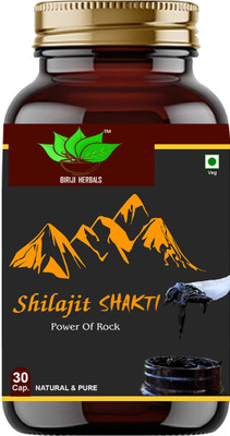 BIRJI HERBALS Shilajit Shakti 60Veg Capsules Pack Of 1 Month(60 Capsules)