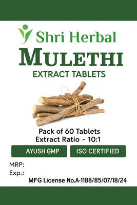Shri Mulethi Extract Tablets Pack of 60 Tablets(60 Tablets)
