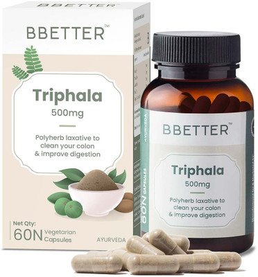 BBETTER Triphala 500mg | 60 N Vegetarian Tablets(60 Tablets)