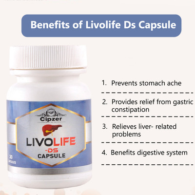 CIPZER Livolife Ds Capsule|Helps to Relieve liver-related problem(Packof 1)-60 Capsules(60 Capsules)