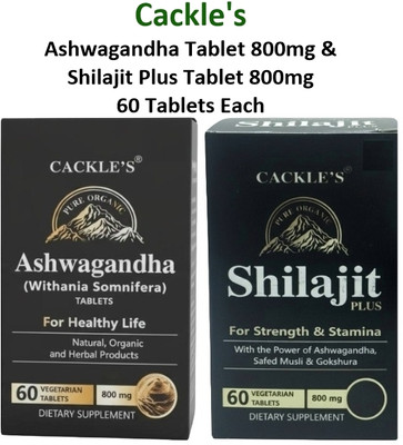 Cackle's Ahswagandha & Shilajit Plus Tablets 800mg- 60 Tablets each(Pack of 2, 60 Tablets)