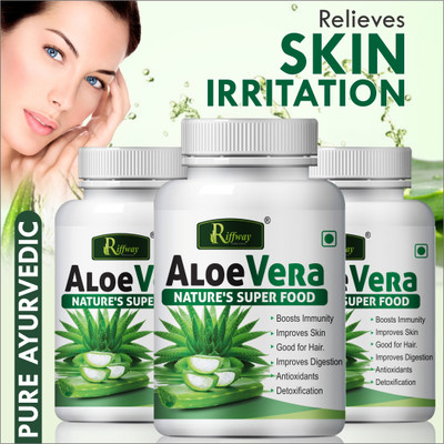 Riffway Aloevera Herbal capsules For Helps in halting cancerous growth Total AYurvedic(3 x 60 No)