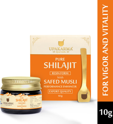 UPAKARMA AYURVEDA Pure Shilajit Resin with Safed Musli to Boost Performance, Power, and Stamina(10 g)