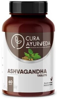 CURA AYURVEDA Ashwagandha Tablet | Enhances Immunity and Strength(60 Tablets)