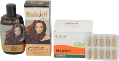 CAPRO HAIRICH CAPSULE -100 CAPSULE AND HAIRICH OIL-100 ML (2 Items in a pack)(Pack of 2)