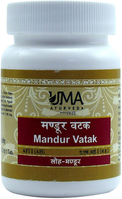 Uma Ayurveda Mandur Vatak 80 Tab Useful in Deficiencies Diabetes, Digestive Health(80 Tablets)