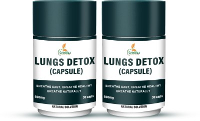 grinbizz Lungs Detox Capsule Cleanses and Detoxifies Lungs /Removes Tars,Mucus & Toxins(Pack of 2)