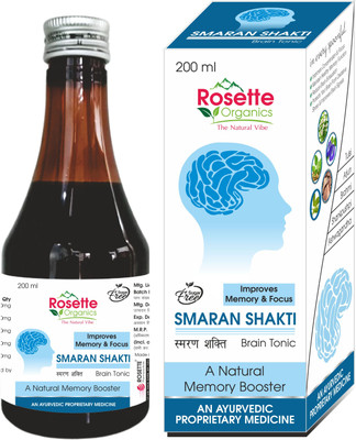 rosette organics Smaran Shakti Brain Syrup Improves Concentration, Mental Memory Booster Tonic(200 ml)