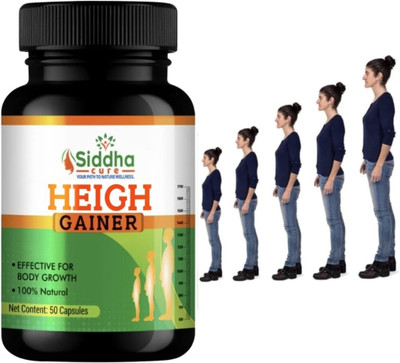 Siddha cure Heigh Gainer capsule for Fast growth to Look Longer(50 Capsules)