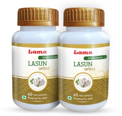 Lama Lasun Capsule | Allium sativum Extracts - 60 Vegetarian Capsules(Pack of 2)