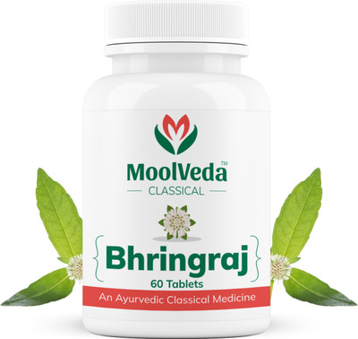 moolveda Bhringraj Tablets | Use For Hair and Scalp Support | Effective Hair Growth(60 Tablets)