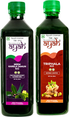 Ayah Triphala & Neem Karela Jamun Detox, Digestion & Liver Rejuvenation(Pack of 2, 1000 ml)