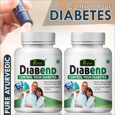 Riffway Diabend herbal capsules for Enhance energy levels in the body Total AYurvedic(2 x 60 No)