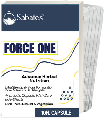 Sabates Force One Wellness Power Capsule For Men / Relieves Stress, Tiredness & Fatigue(Pack of 5, 50 Capsules)