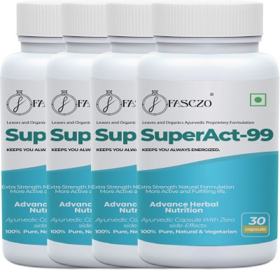 Fasczo Super Act Health Power Capsule For Men ! Stay Active All Day ! Stress Free(Pack of 4)