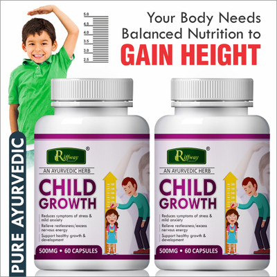Riffway Child Growth Health Capsules | Height Capsule For Development of Children(Pack of 2, 120 Capsules)