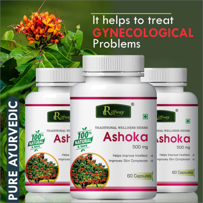 Riffway ashoka Natural: Pill Diebetes Capsule Controls Blood Sugar-Level(Pack of 3, 180 Capsules)