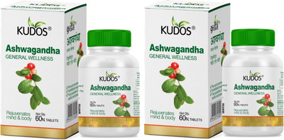 Kudos Ayurveda Ashwagandha Ayurvedic Capsule For Stamina And Immunity Pack 2(Pack of 2, 120 Capsules)