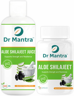 DrMantra Aloevera Shilajit 30 Capsule & 500ml Juice With Natural & Ayurvedic Herbs(Pack of 2, 30 Capsules)