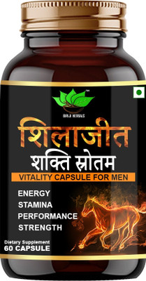 BIRJI HERBALS Shilajit Shakti Stotram Capsules For Men & Women (60 Capsule)(60 Capsules)