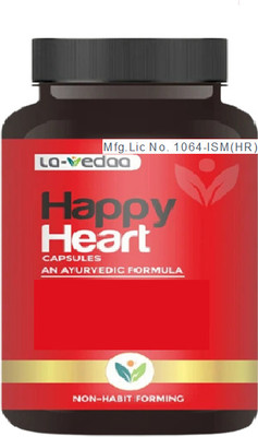 La Vedaa Happy Heart Capsules Ayurvedic Supplement of cardio Health Pack of 1(60 Capsules)