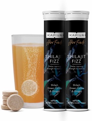 Kapiva Himfoods Shilajit Plus Fizz | For Energy & Stamina|Ayurvedic Effervescent Tablet(Pack of 2)