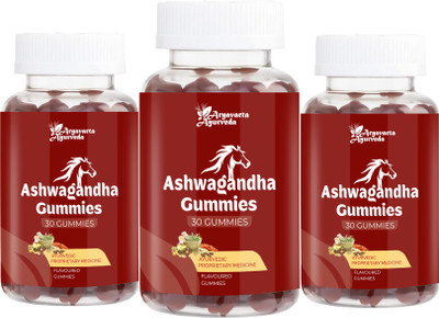 aryavarta ayurveda Ashwagandha gummy| Strength, Energy & Stamina booster|-21(Pack of 3, 90 Tablets)