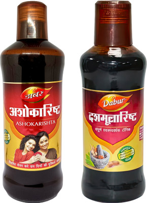 Dabur Ashokarishta and Dashmularishta for Overwell Health(Pack of 2, 450 ml, 450 ml)
