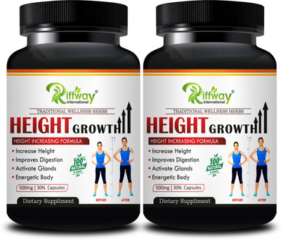 Riffway Height Growth Health Pill ! Height Capsule For Bones-Deficiency(Pack of 2, 60 Capsules)