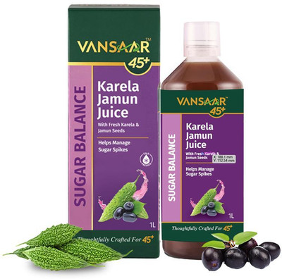 VANSAAR 45+ Karela Jamun Ayurvedic Juice | Control Blood Sugar Naturally | Diabic Care(1 L)