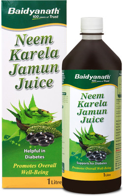 Baidyanath Neem Karela Jamun Juice | Best For Diabetic, Skin Care & Natural Detoxification(1 L)