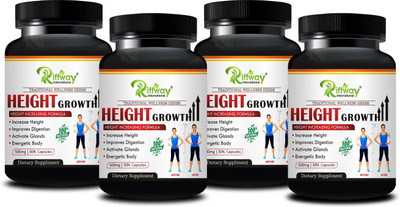 RIFFWAY International Height Growth Natural: Pill Height Capsule For Bones-Deficiency(Pack of 4, 120 Capsules)
