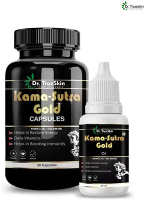 Dr.TrueSkin Kama Sutra Herbal Energy & Libido Capsules with Oil for Men(60 Capsules)