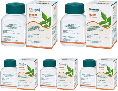 HIMALAYA Neem for Skin Wellness (5 Packs, 60 Tablets Each)(Pack of 5, 60 Tablets, 60 Tablets, 60 Tablets, 60 Tablets, 60 Tablets)