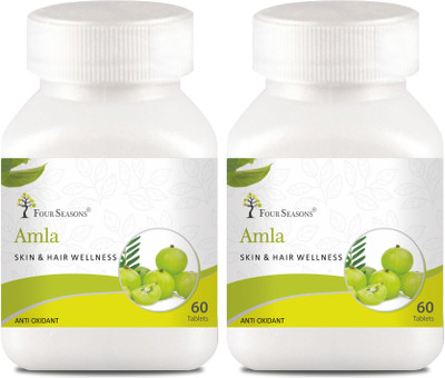 Four Seasons AMLA TABLET | Natural & Rich Source of Vitamin C(Pack of 2, 120 Tablets)