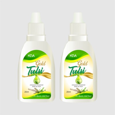 KEVA Gold Tulsi Drops Extract of 5 Rare Tulsi &Natural Immunity Boosting (Pack of 2)(Pack of 2)