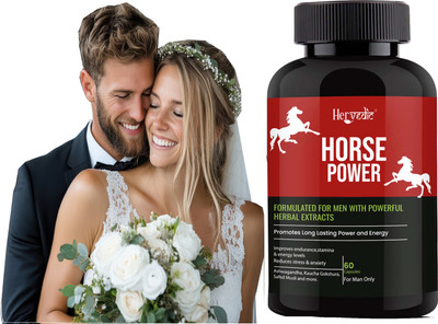hervedic Horse Power Tablet Men Ashwagandha Shilajit Timing Original Fire Hours Long Time(60 Capsules)