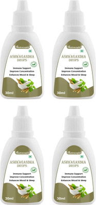 NUTROCOPIA Ashwagandha Drop for Boost Strength Immunity & Erergy/Mind Relaxer (4x30ml)(Pack of 4, 120 ml)