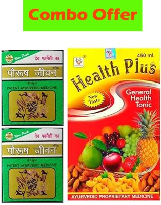 Dev Pharmacy PAURUSH JIWAN 60 CAPSULE-2 & FAMILY PLUS 450 ML SYRUP-1(Pack of 3)