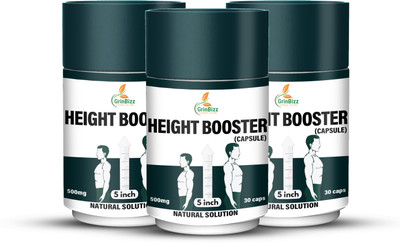grinbizz Height Booster Capsule Helpful in Longer & Taller Height/(Pack of 3, 90 Tablets)