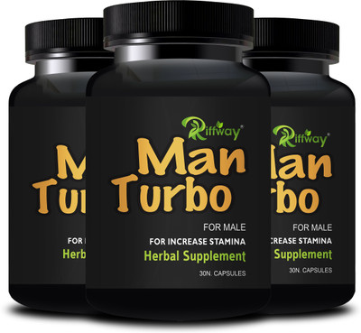 Riffway Man Turbo | Natural Stamina Capsule For Better Strength(Pack of 3, 90 Capsules)