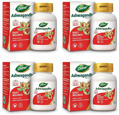 Dabur Ashwagandha Ashwagandha 60 Tablets For Immunity Booster(Pack of 4, 240 Tablets)