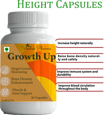 visalak pharma Growth Up Height Gain Increase Height & Body Growth Supplement(30 Capsules)