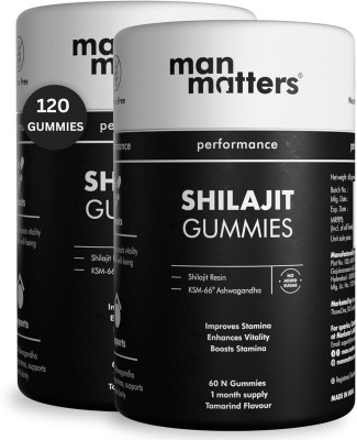 Man Matters Shilajit Gummies Pure Shilajit & Ashwagandha KSM66 Boosts Stamina & Strength(Pack of 2)