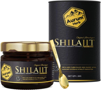 AURUM HERB Pure Shilajit Resin,Pure Himalayan Shilajit for Strength, Power & Stamina(20 g)